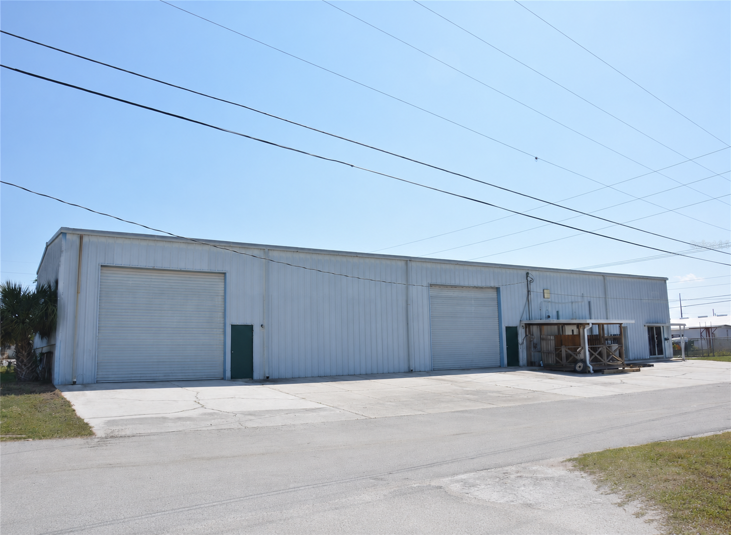 2536 McJunkin Road as photographed, front elevation with two overhead doors