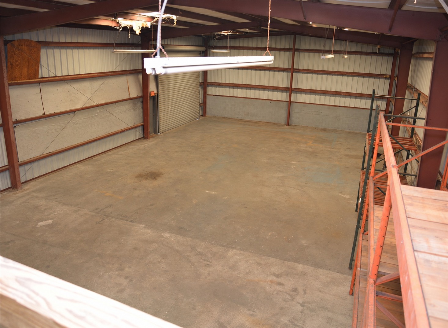 Warehouse floor seen from the mezzanine, as photographed