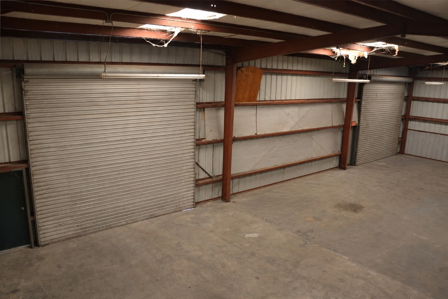 Two overhead doors from inside, as photographed
